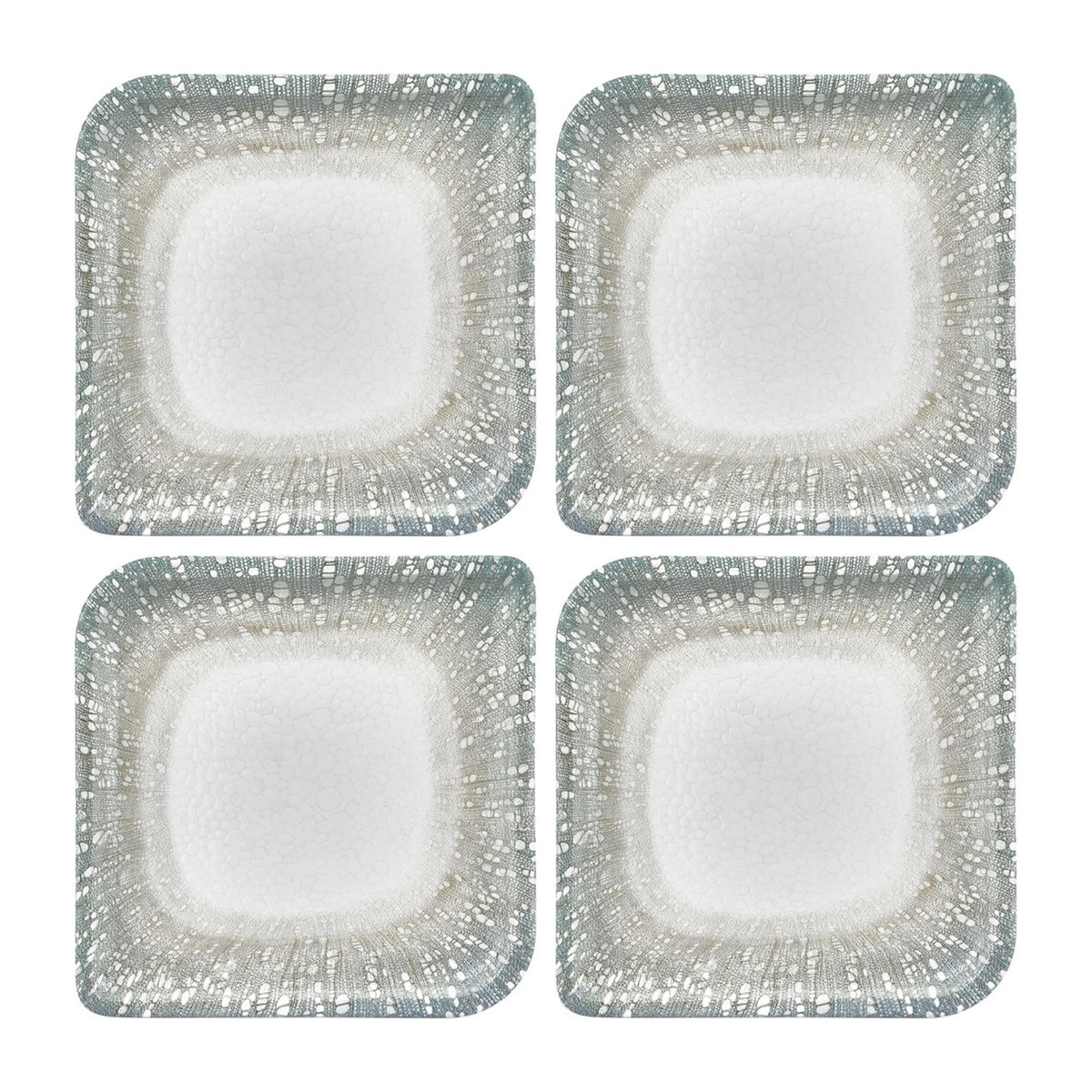 Vista 6" x 6" Square Green Vitrified Plate (Set of 4)