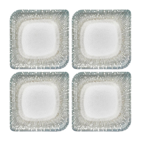 Vista 6" x 6" Square Green Vitrified Plate (Set of 4)