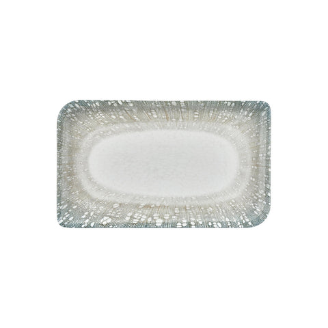 Vista 13.75" x 6.25" x h:0" Rectangular Blue Vitrified Platter (1 each)
