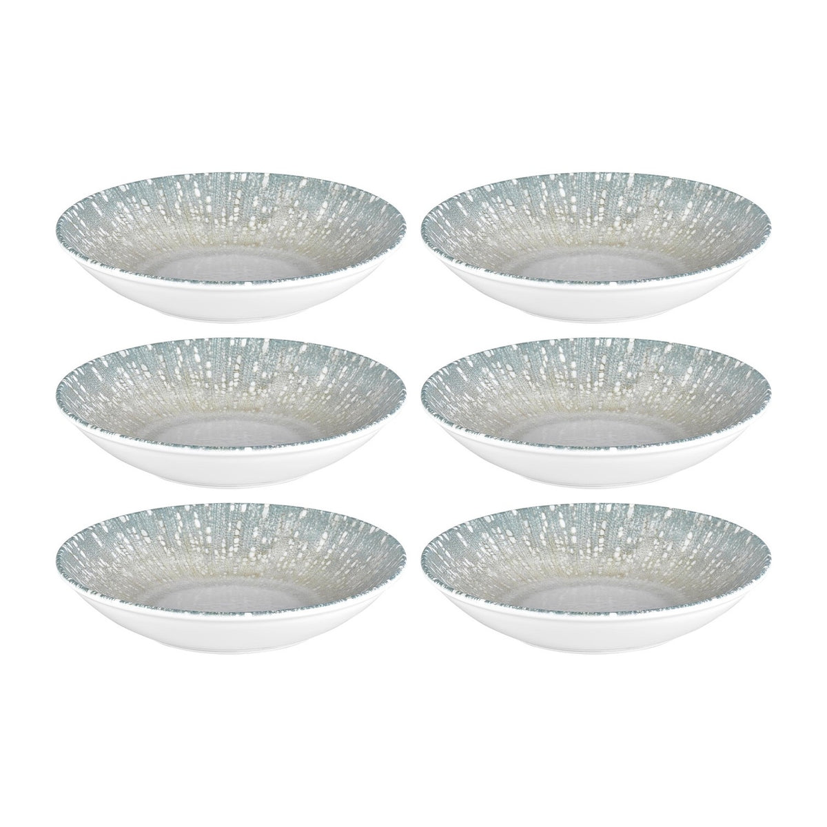 Vista dia.9.75" h:2" 44 oz. Round Blue Vitrified Deep Plate (Set of 6)