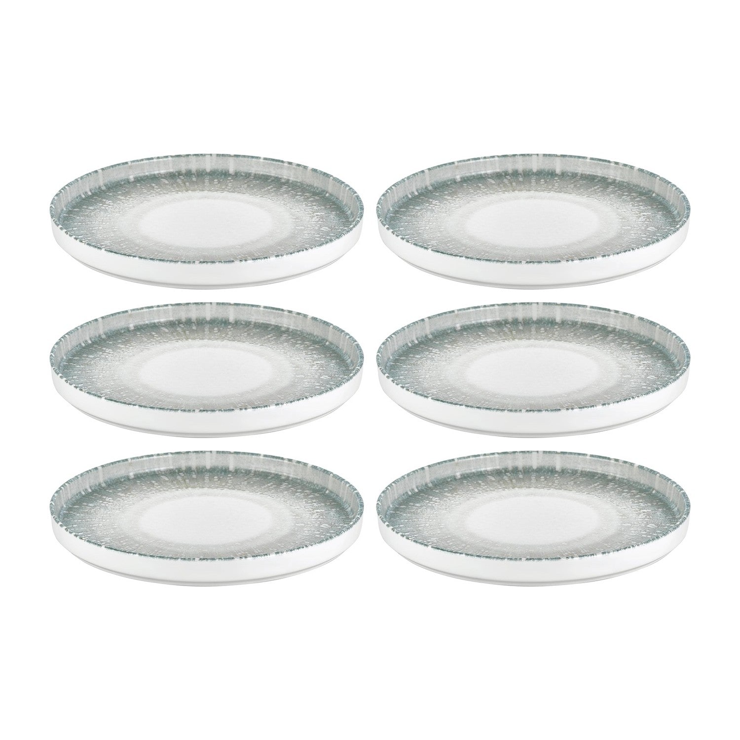 Vista dia.9" Round Green Vitrified Plate (Set of 6)