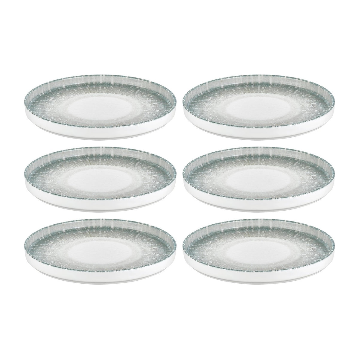 Vista dia.9" Round Green Vitrified Plate (Set of 6)