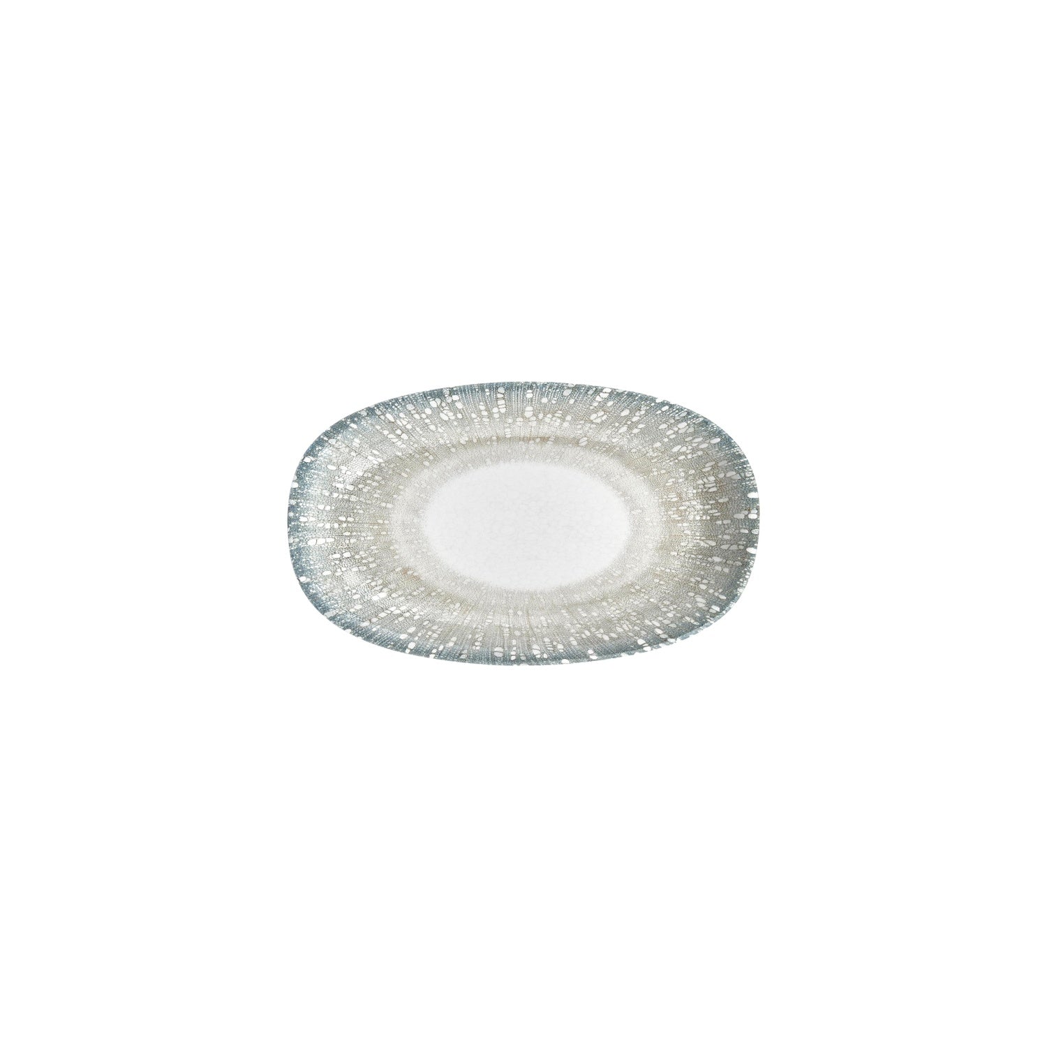 Vista 9.5" x 5.75" x h:1" Oval Green Vitrified Platter (1 each)