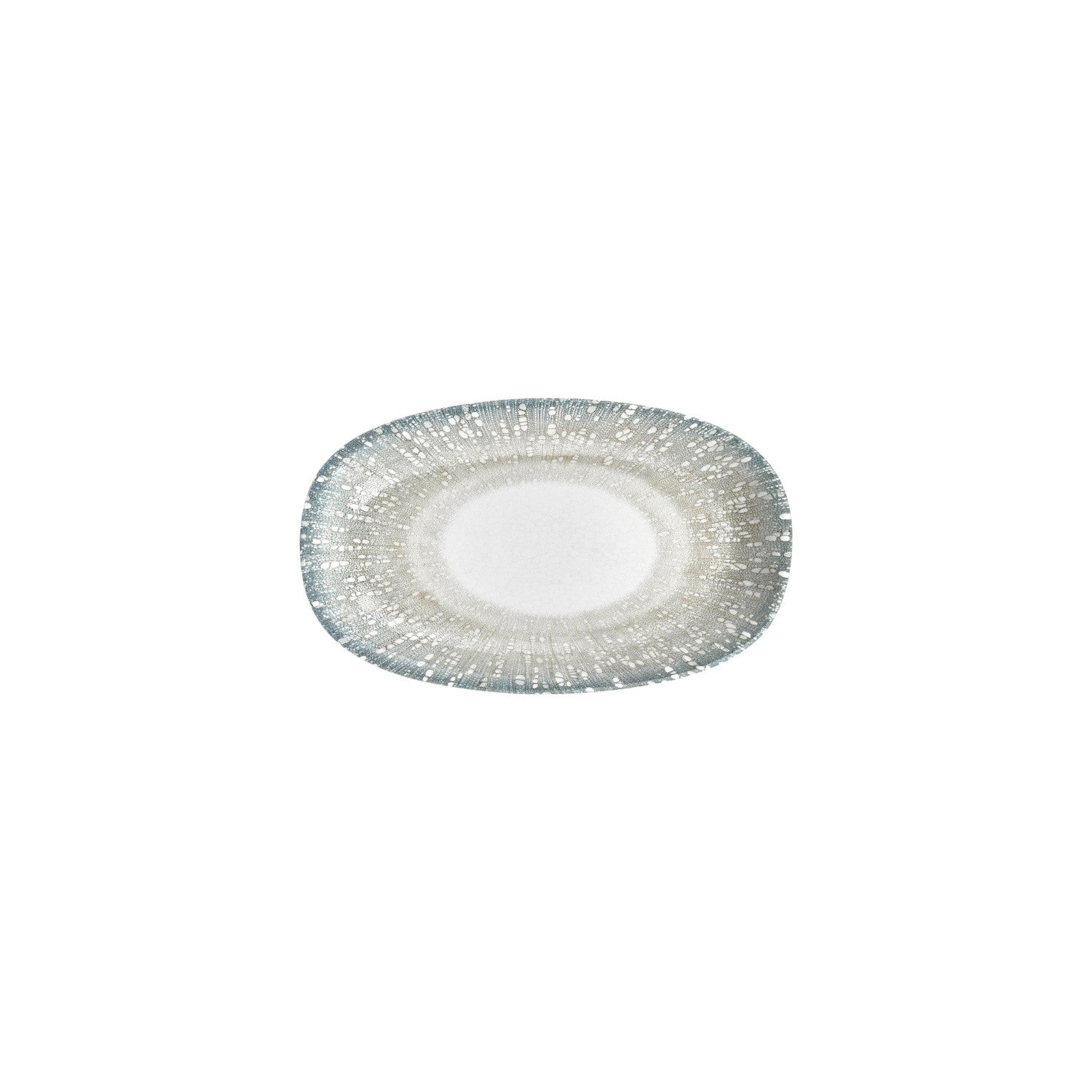 Vista 9.5" x 5.75" x h:1" Oval Green Vitrified Platter (1 each)