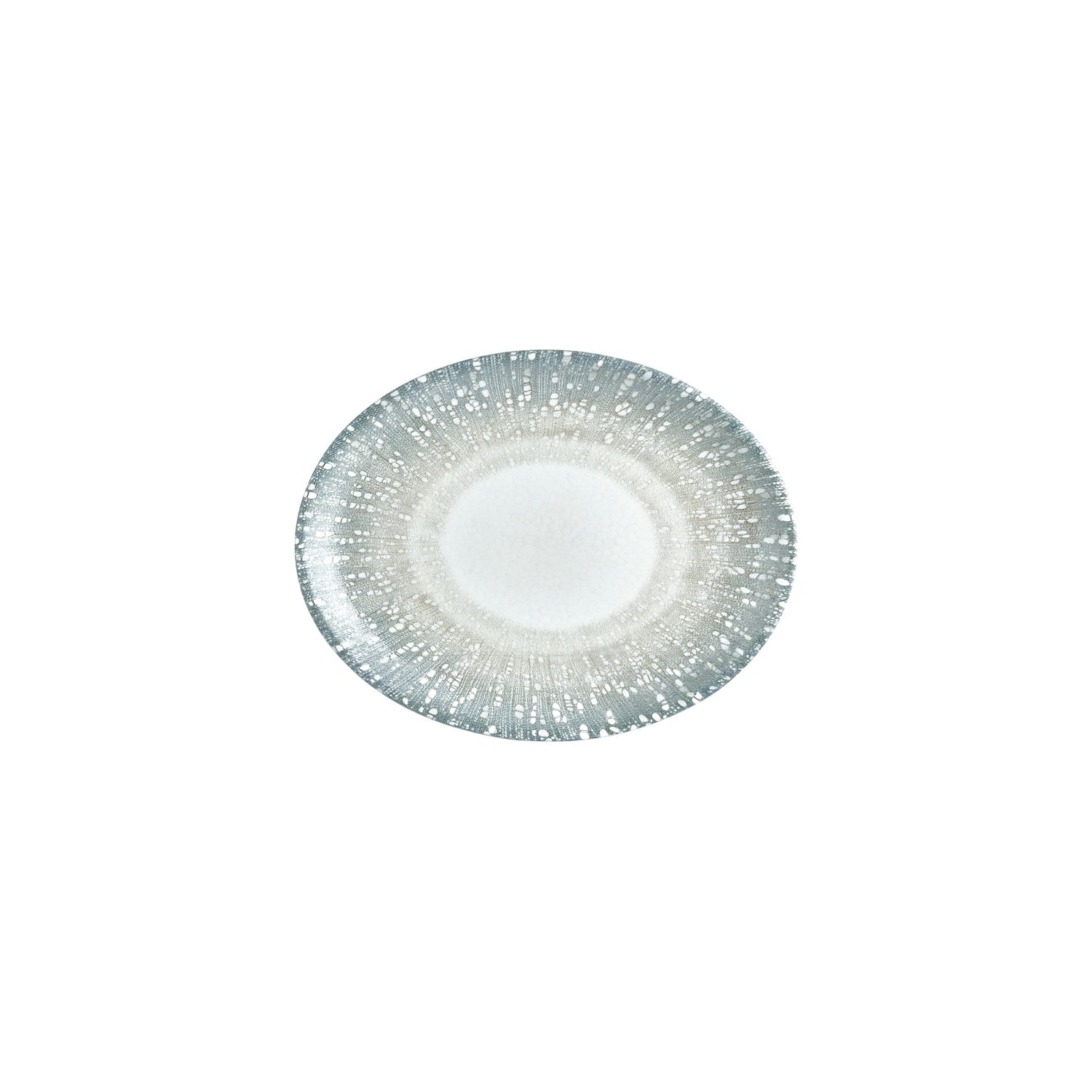 Vista 9.75" x 7.5" x h:1" Oval Green Vitrified Platter (Set of 4)