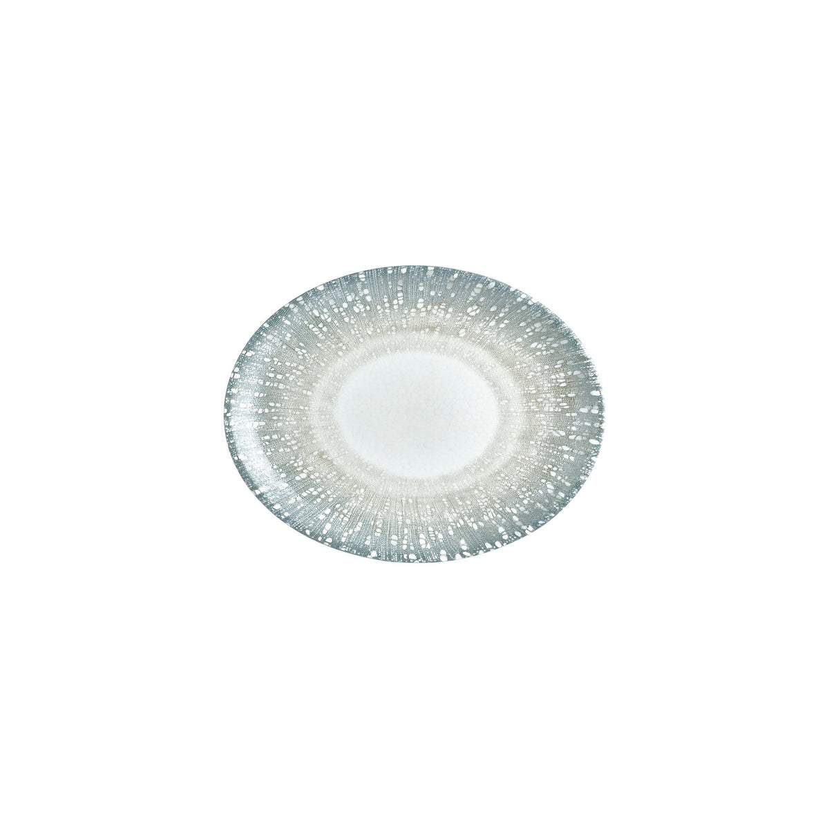 Vista 9.75" x 7.5" x h:1" Oval Green Vitrified Platter (Set of 4)