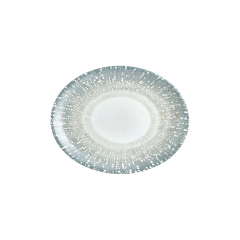 Vista 12.25" x 9.5" x h:1" Oval Green Vitrified Platter (1 each)