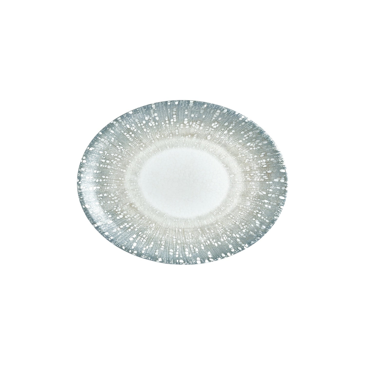 Vista 12.25" x 9.5" x h:1" Oval Green Vitrified Platter (1 each)