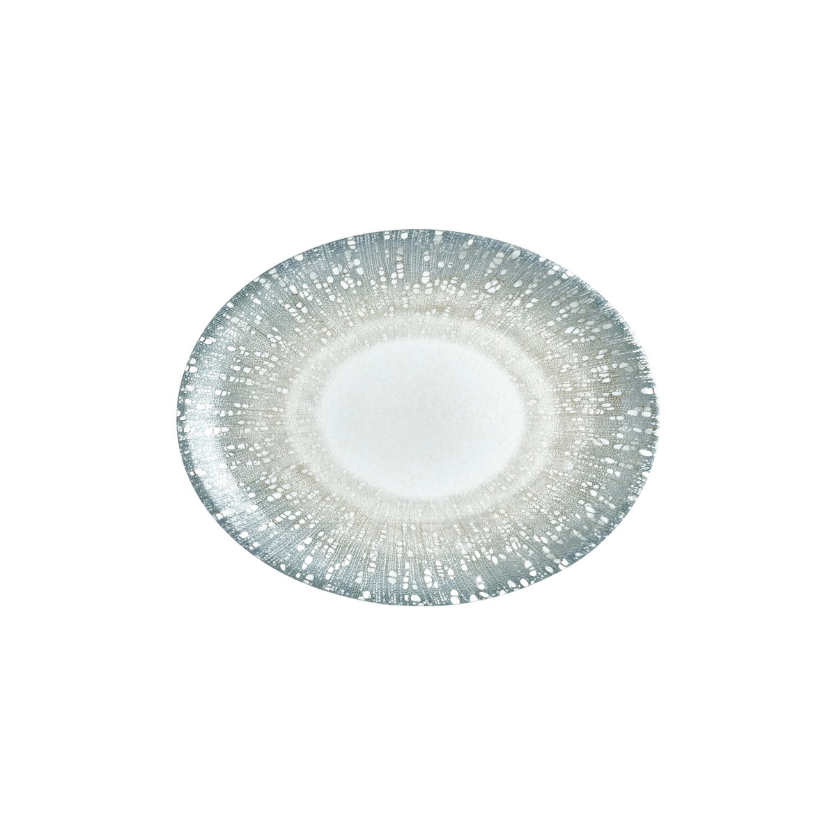 Vista 12.25" x 9.5" x h:1" Oval Green Vitrified Platter (1 each)
