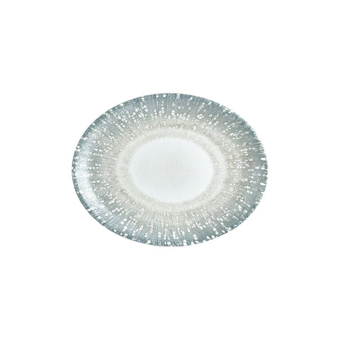 Vista 12.25" x 9.5" x h:1" Oval Green Vitrified Platter (1 each)