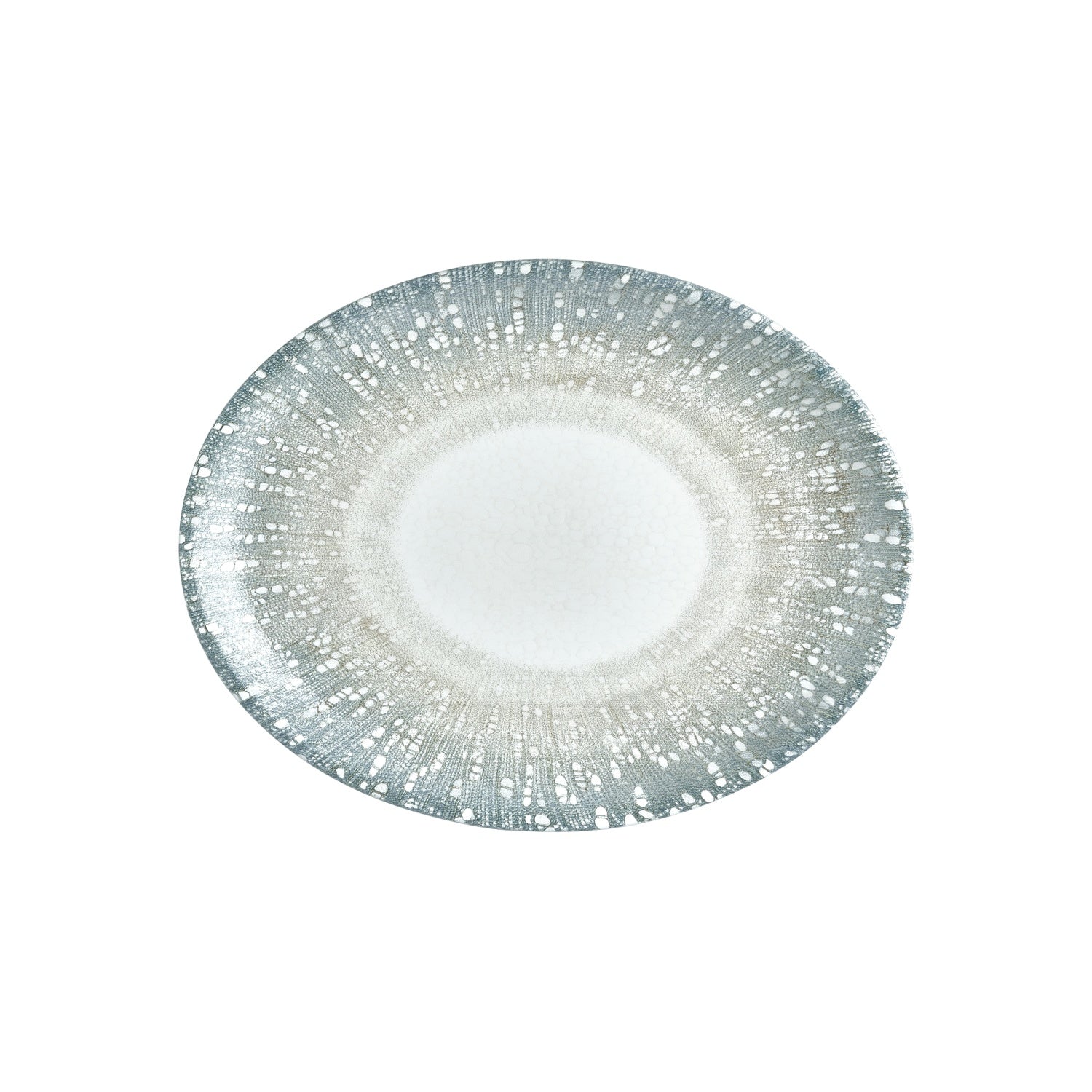 Vista 14.25" x 11" x h:1.25" Oval Blue Vitrified Platter (1 each)