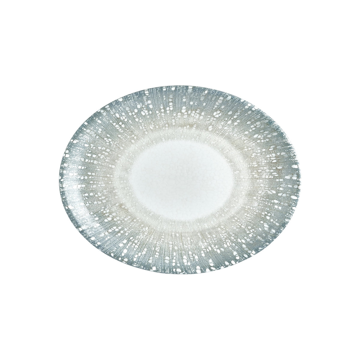 Vista 14.25" x 11" x h:1.25" Oval Blue Vitrified Platter (1 each)