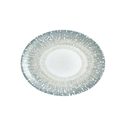 Vista 14.25" x 11" x h:1.25" Oval Blue Vitrified Platter (1 each)