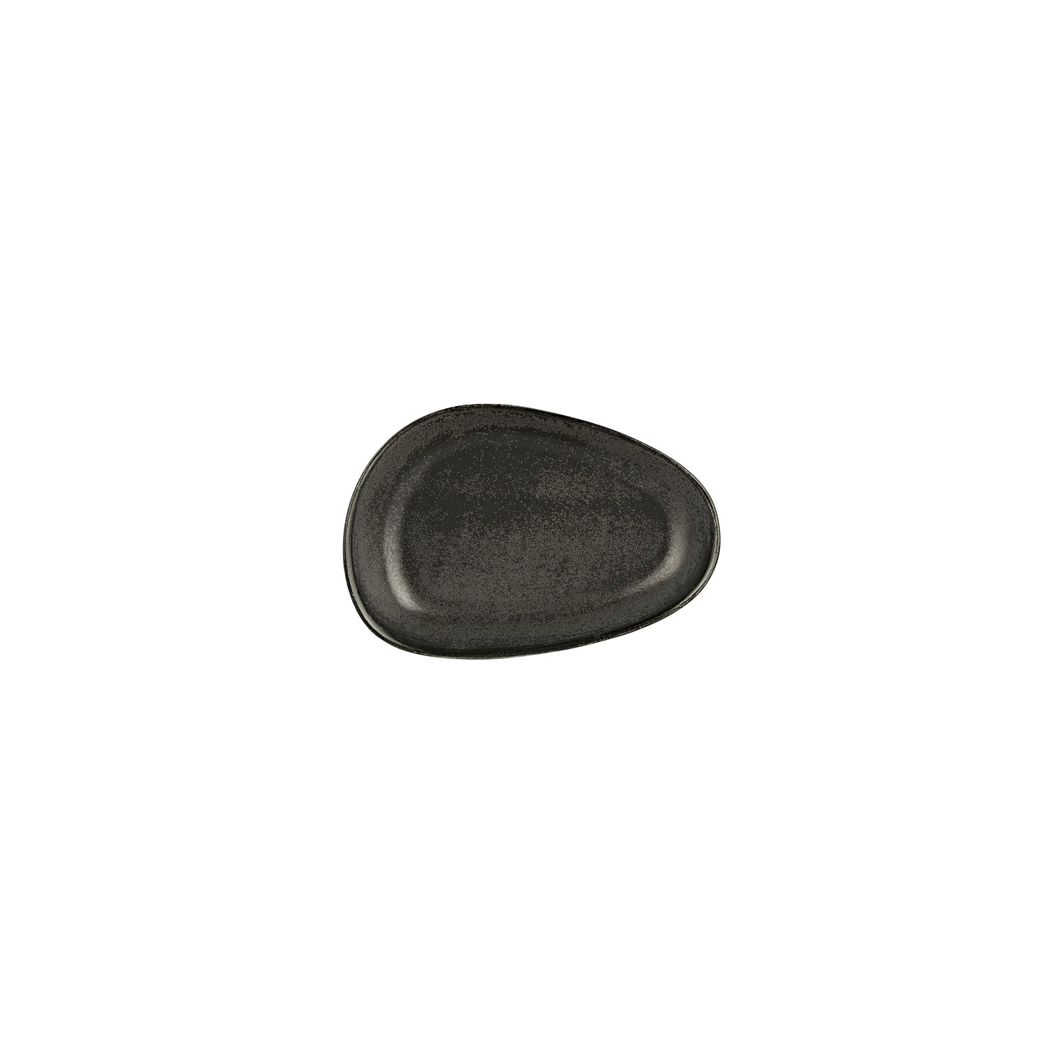 Vision 7.5" x 4.75" x h:1.5" Organic Black Vitrified Platter (1 each)