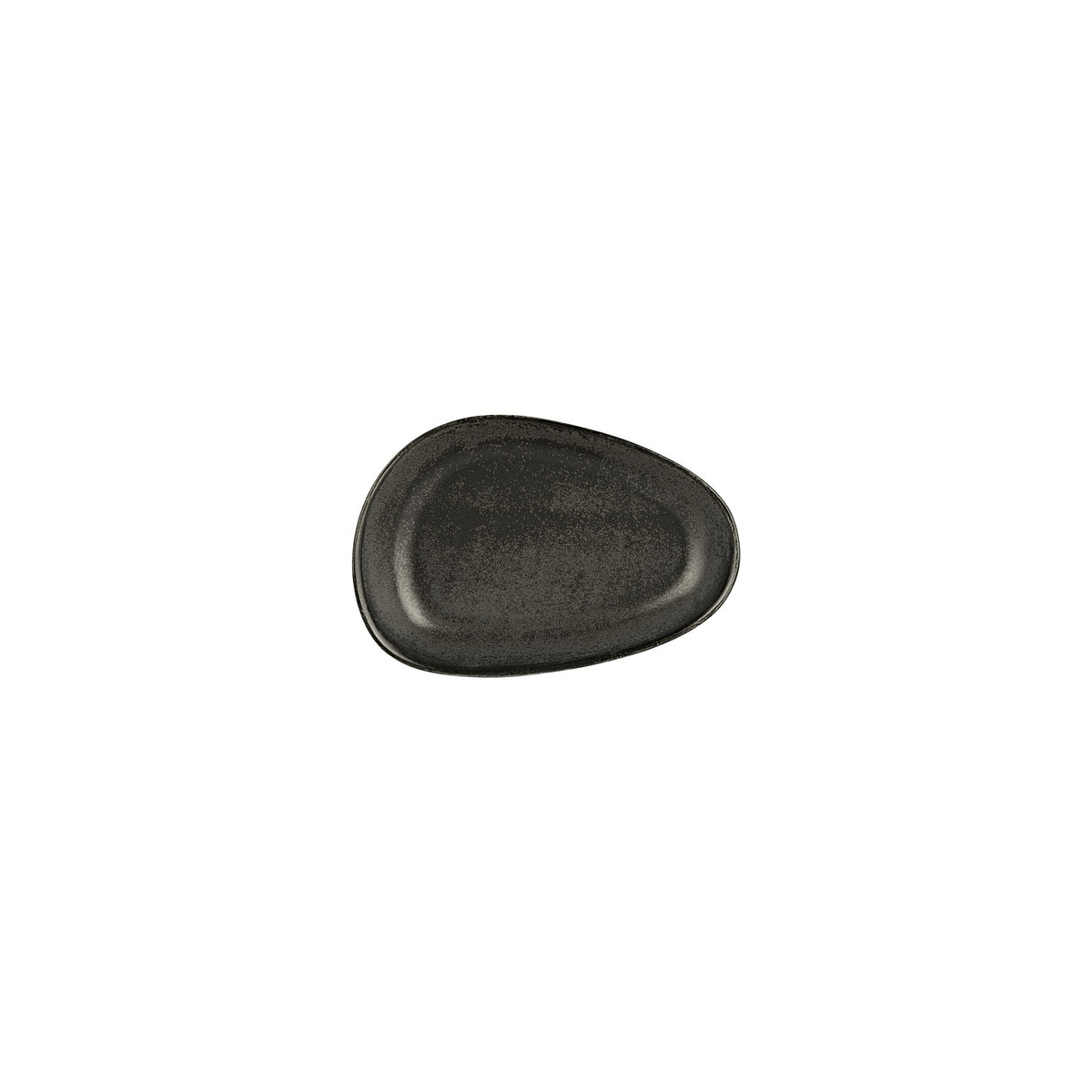 Vision 7.5" x 4.75" x h:1.5" Organic Black Vitrified Platter (1 each)