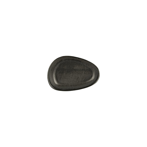 Vision 7.5" x 4.75" x h:1.5" Organic Black Vitrified Platter (1 each)