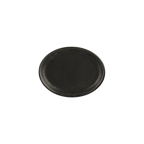 Vision 9.75" x 7.5" x h:1" Oval Black Vitrified Platter (Set of 4)