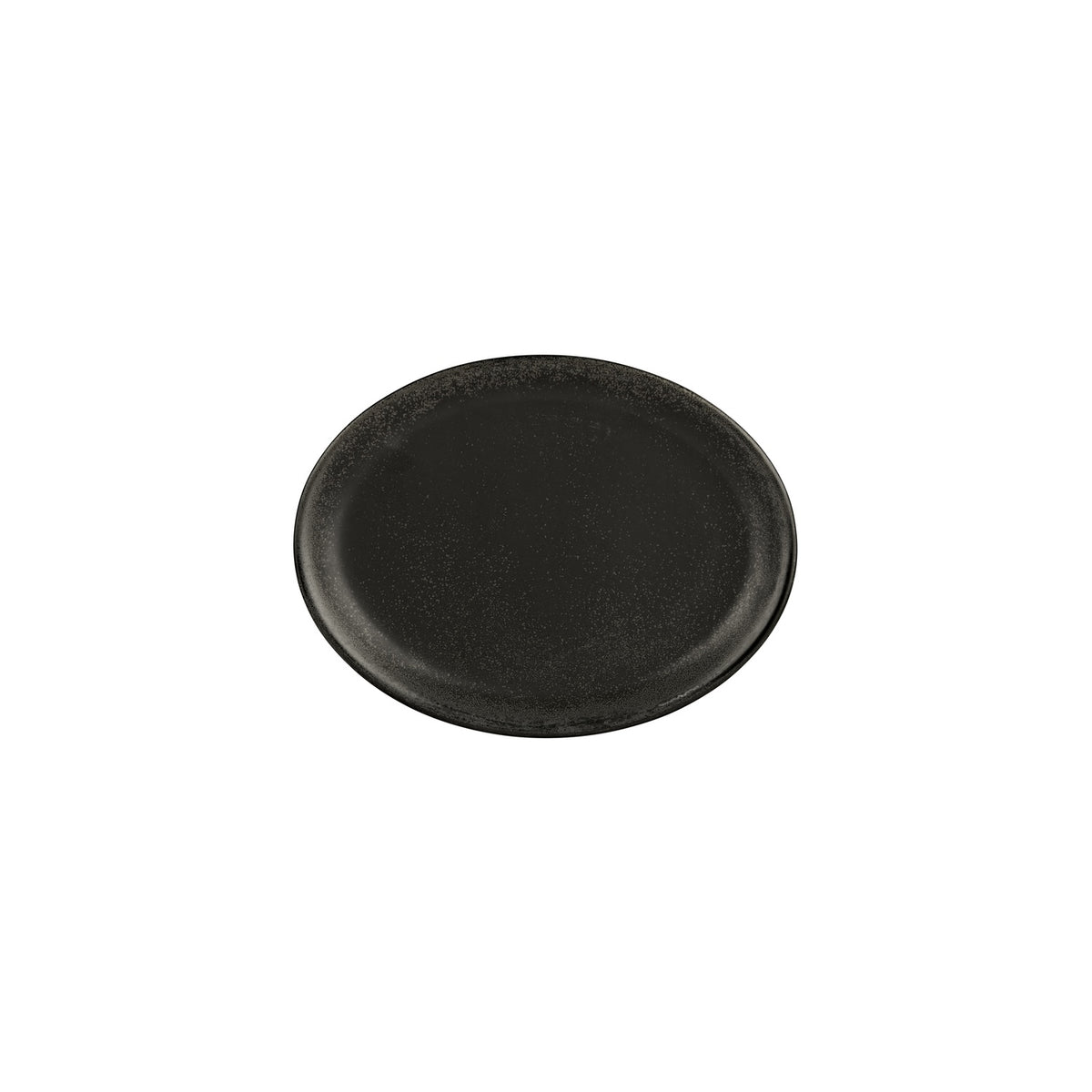Vision 9.75" x 7.5" x h:1" Oval Black Vitrified Platter (Set of 4)
