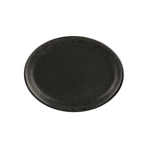 Vision 14.25" x 11" x h:1.25" Oval Black Vitrified Platter (1 each)