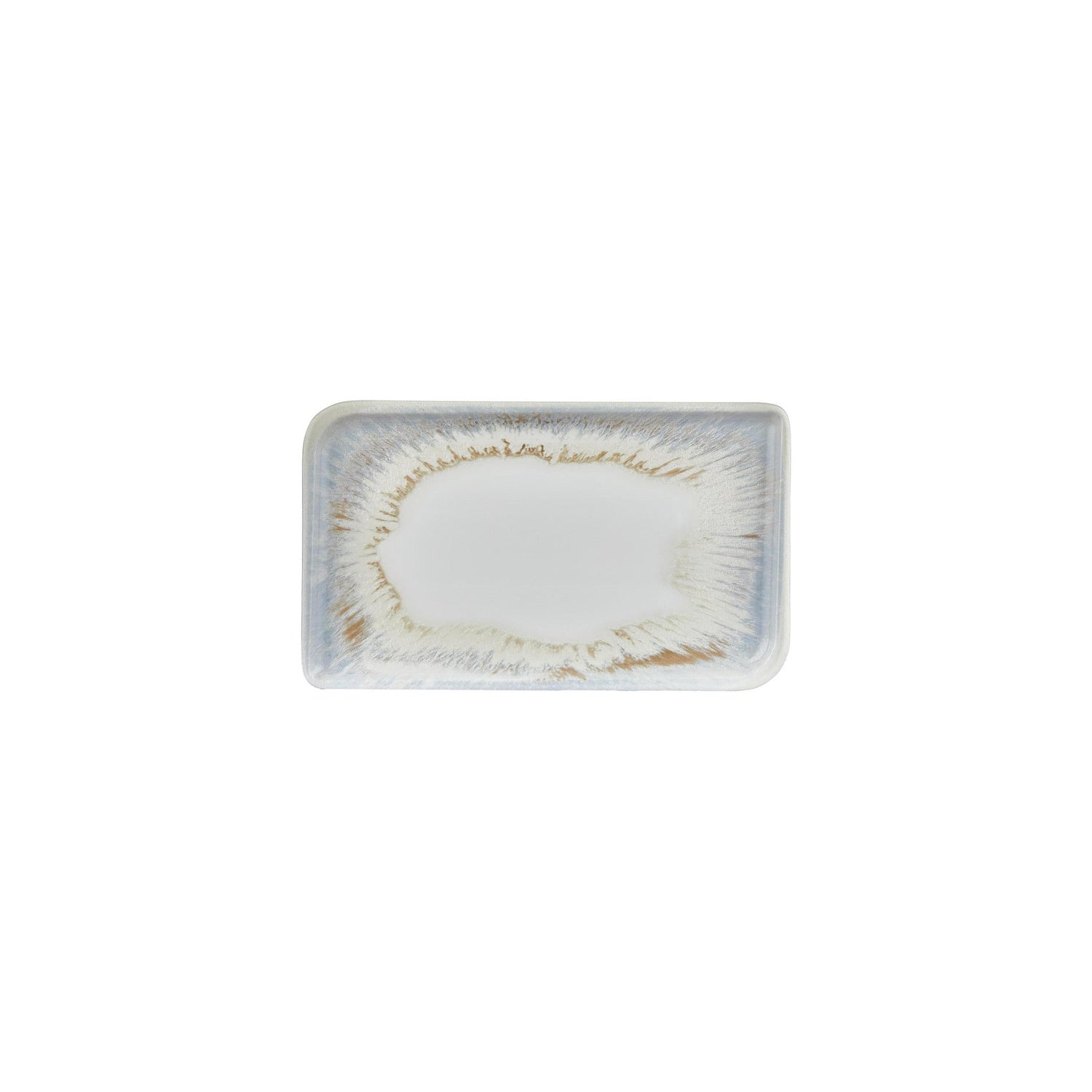Wave 9.5" x 6" Rectangular Blue Vitrified Plate (Set of 4)