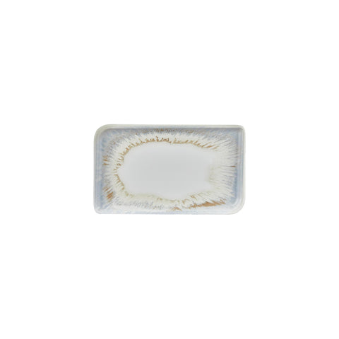 Wave 9.5" x 6" Rectangular Blue Vitrified Plate (Set of 4)