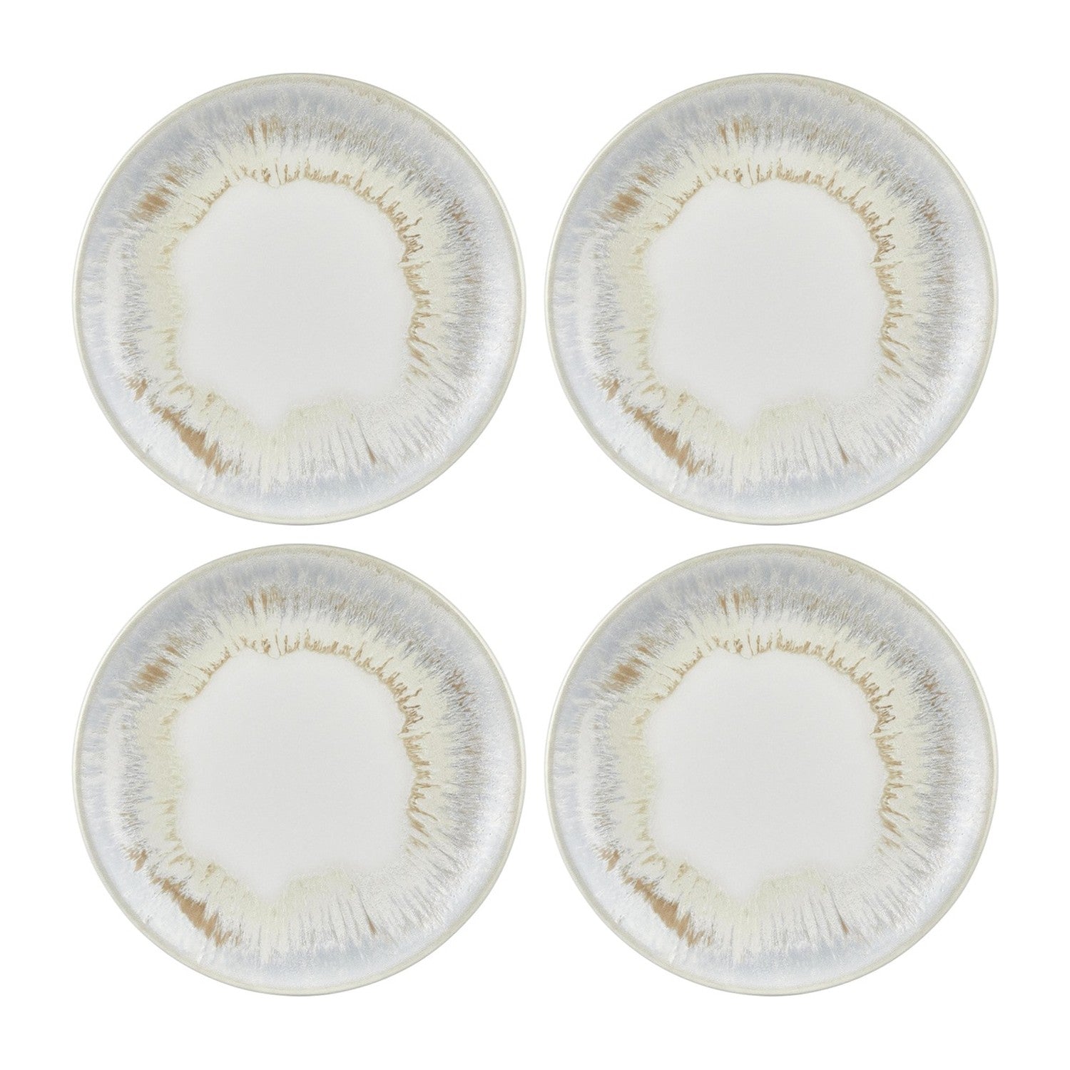 Wave dia.6.75" Round Blue Vitrified Plate (Set of 4)