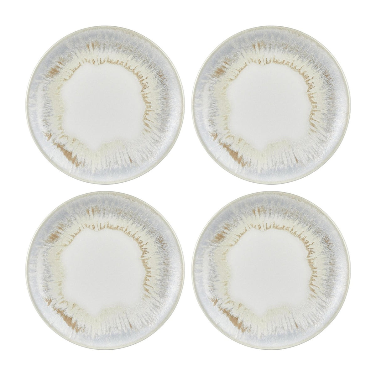 Wave dia.6.75" Round Blue Vitrified Plate (Set of 4)