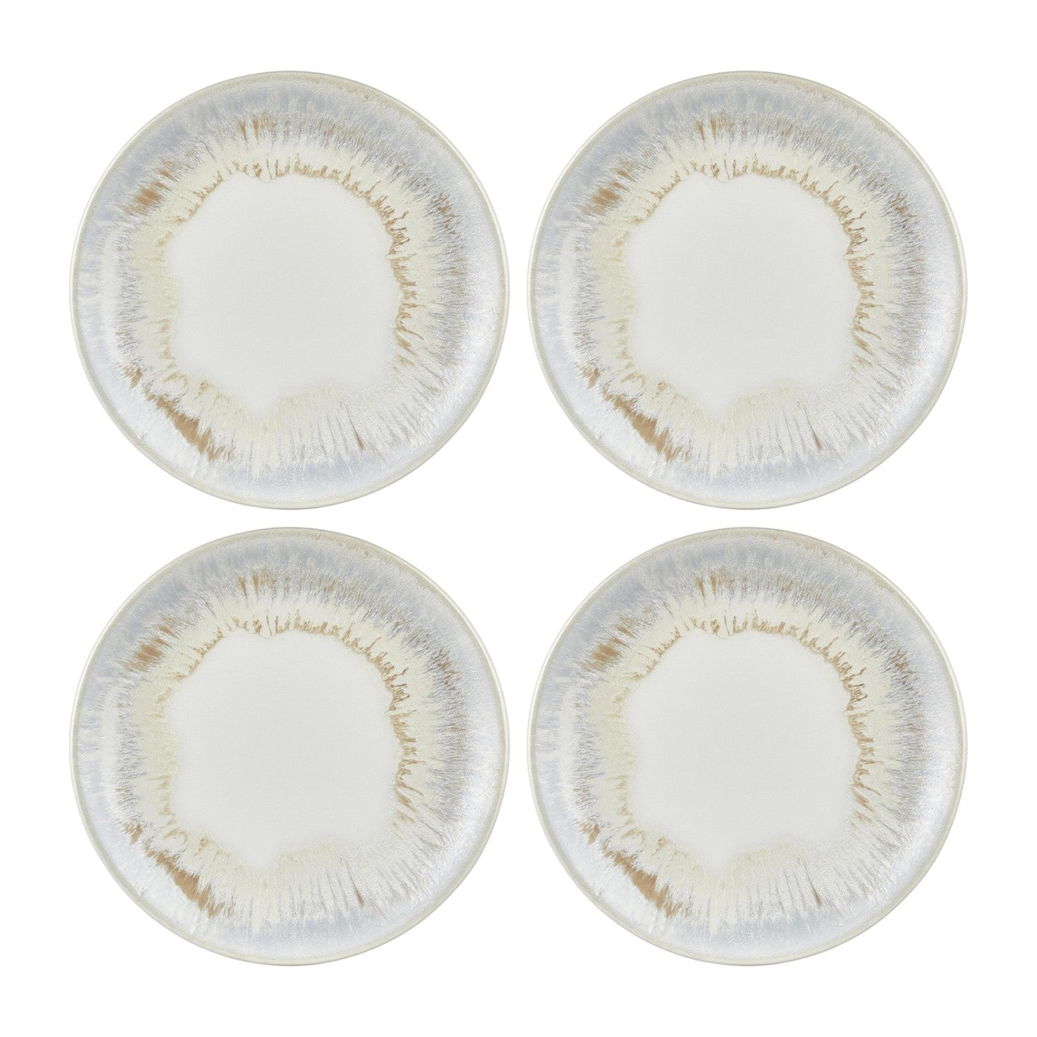 Wave dia.7.5" Round Blue Vitrified Plate (Set of 4)