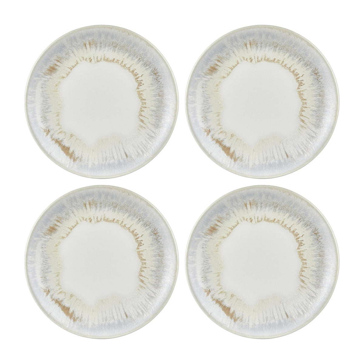 Wave dia.7.5" Round Blue Vitrified Plate (Set of 4)