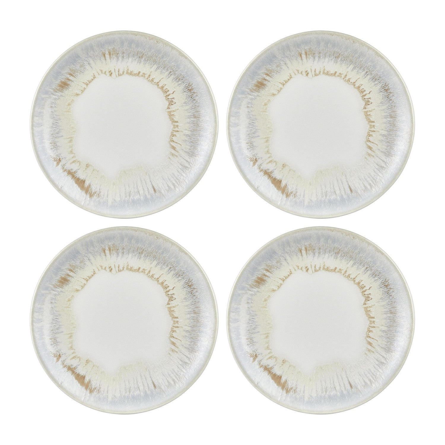 Wave dia.8.25" Round Blue Vitrified Plate (Set of 4)