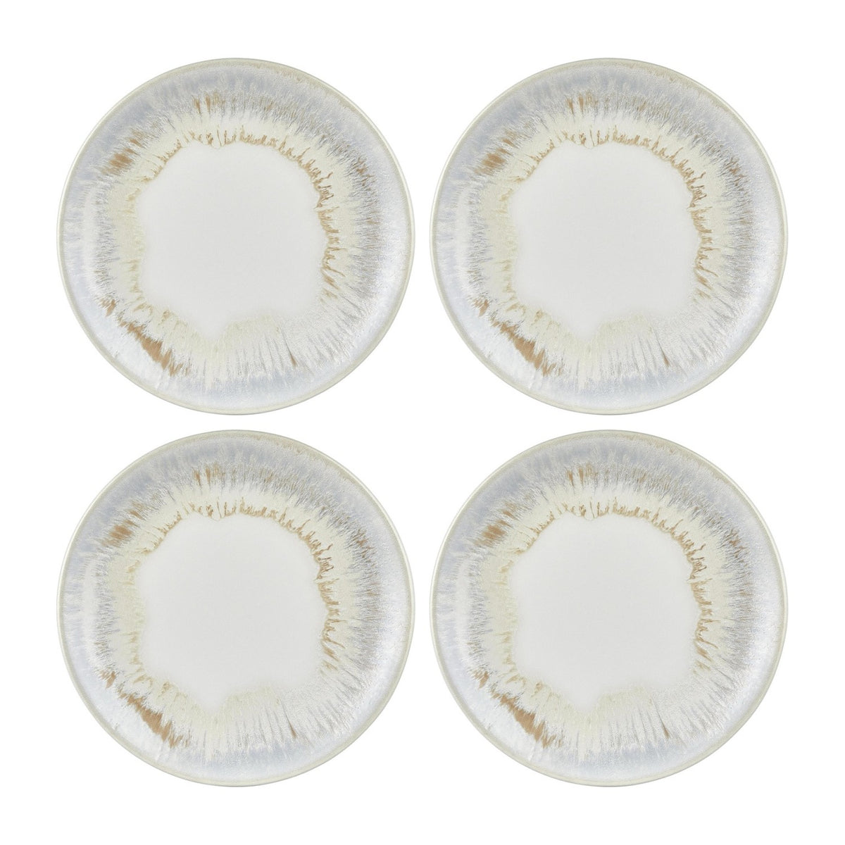 Wave dia.8.25" Round Blue Vitrified Plate (Set of 4)