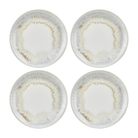 Wave dia.8.25" Round Blue Vitrified Plate (Set of 4)