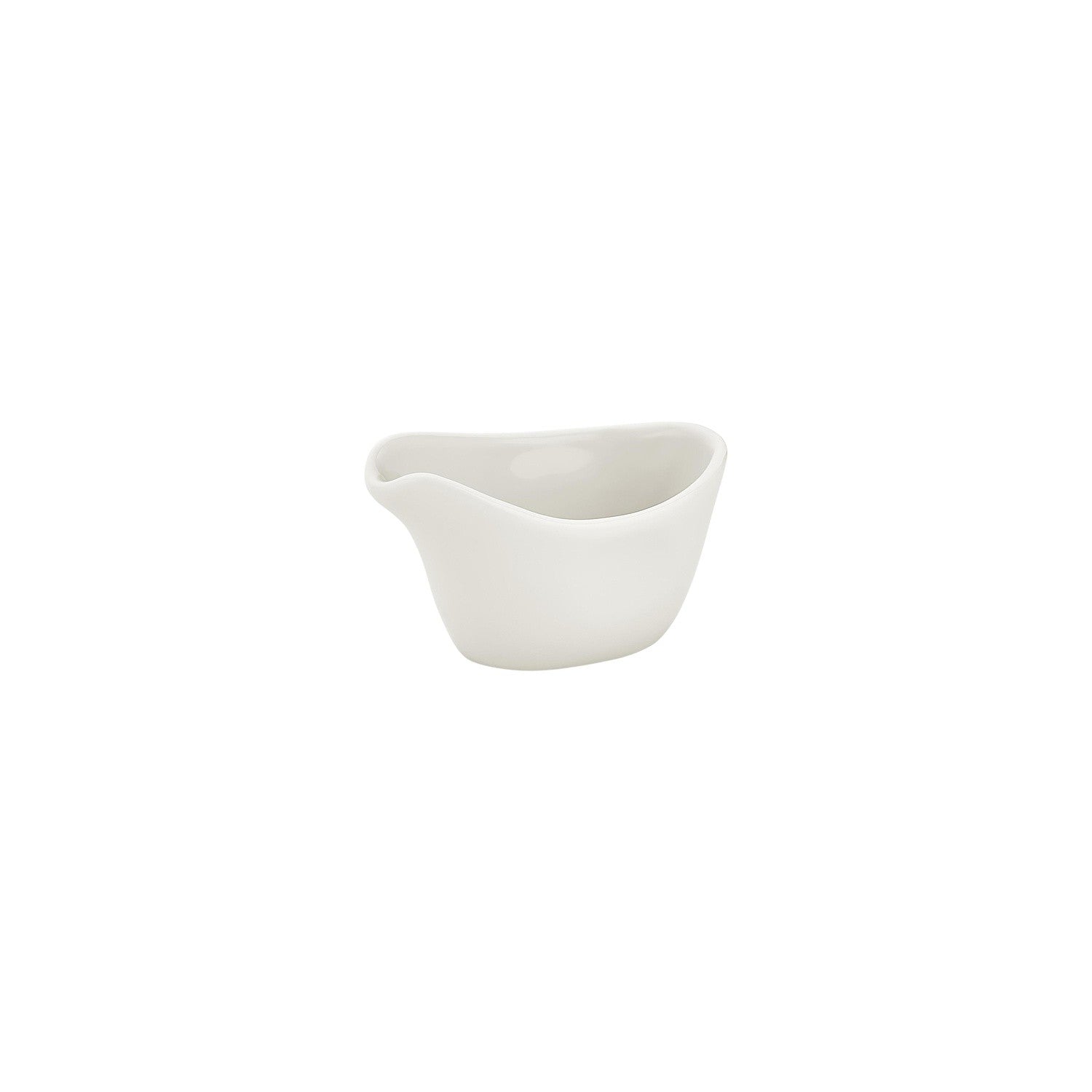 Gourmet 3.25" x 2" x h:0" 2 oz. Oval Warm White Vitrified Creamer (1 each)