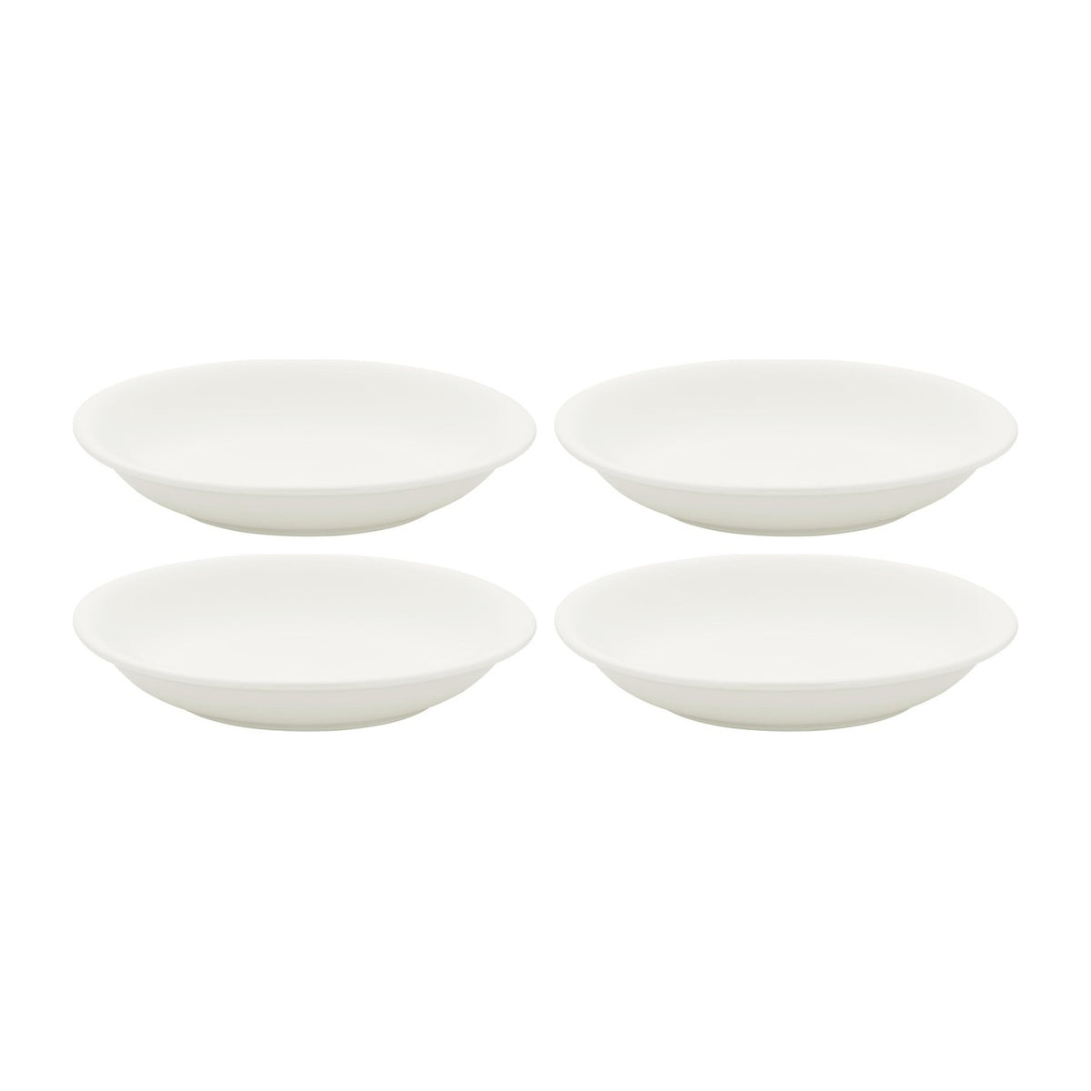 Gourmet dia.8.25" h:0" 17 oz. Round Warm White Vitrified Deep Plate (Set of 4)