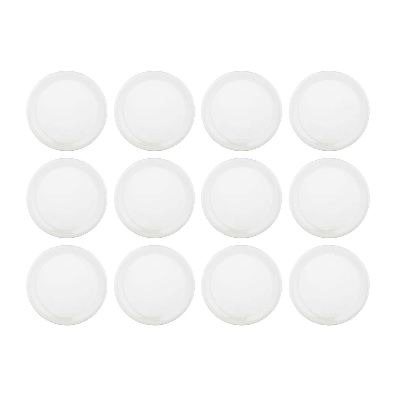 Gourmet dia.8.25" Round Warm White Vitrified Plate (Set of 12)