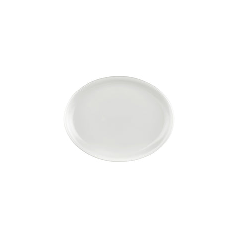 Gourmet 9.75" x 7.5" x h:1" Oval Warm White Vitrified Platter (Set of 4)