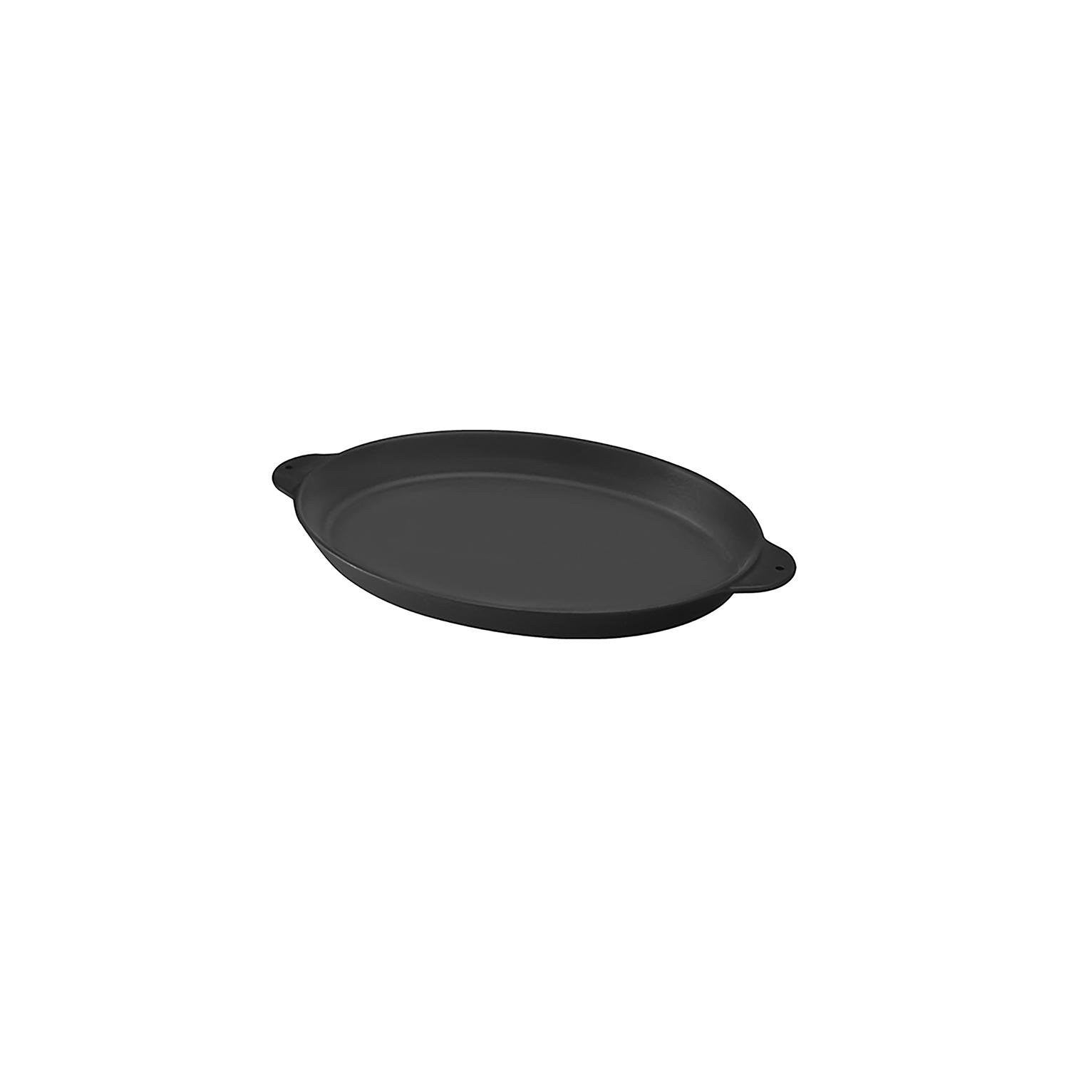 Turgla Cast Iron 9.75" x 7.25" x h:1" Oval Black Cast Iron Pan (1 each)