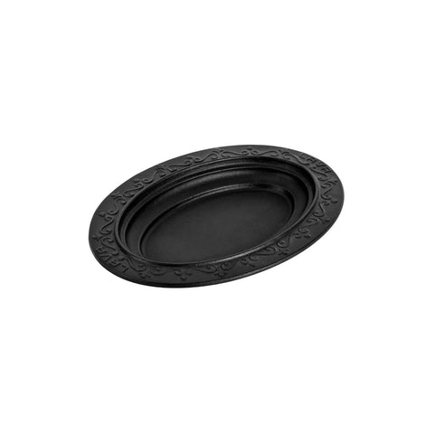 Turgla Cast Iron 12.5" x 9" x h:1.25" Oval Black Cast Iron Oval Dish (1 each)