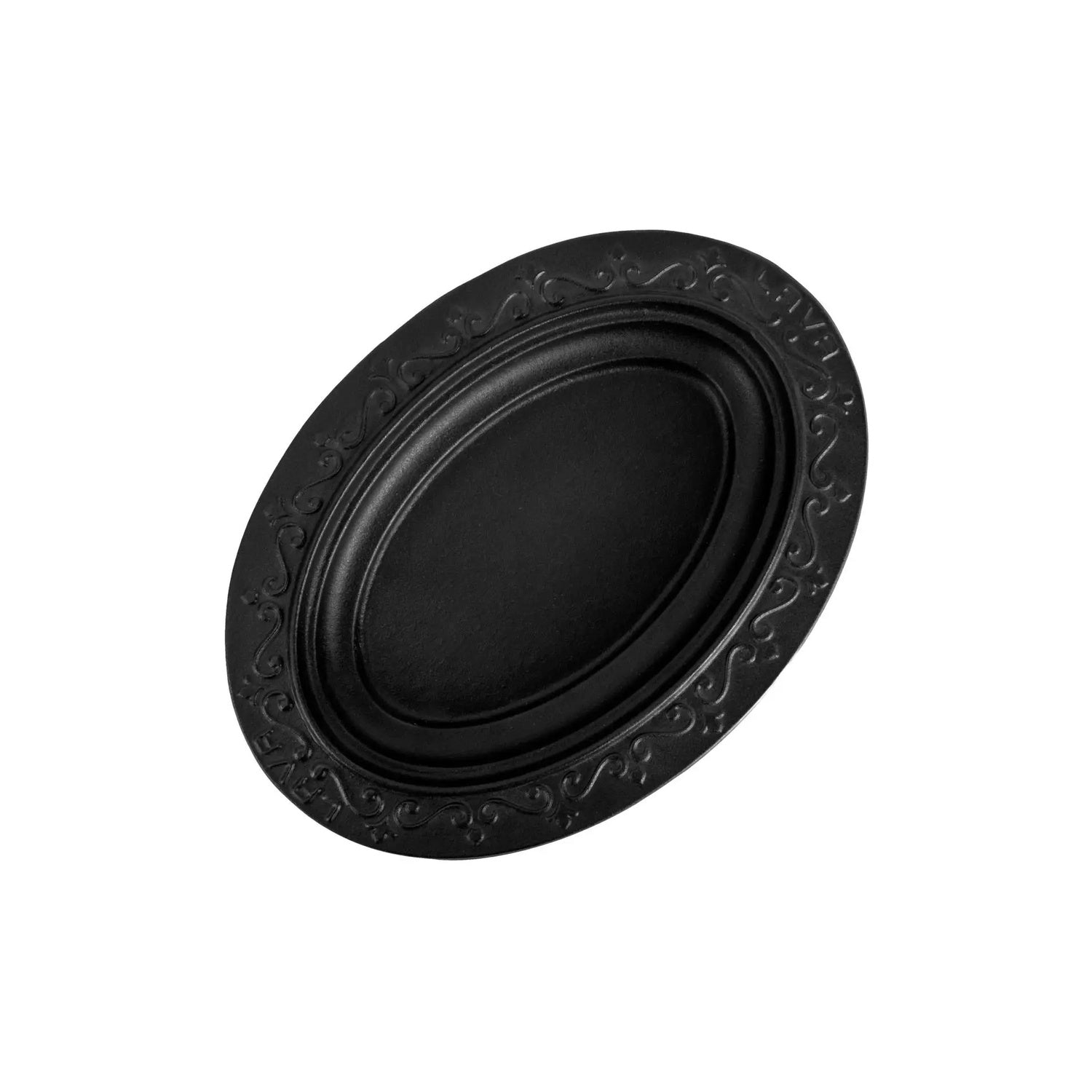 Turgla Cast Iron 12.5" x 9" x h:1.25" Oval Black Cast Iron Oval Dish (1 each)