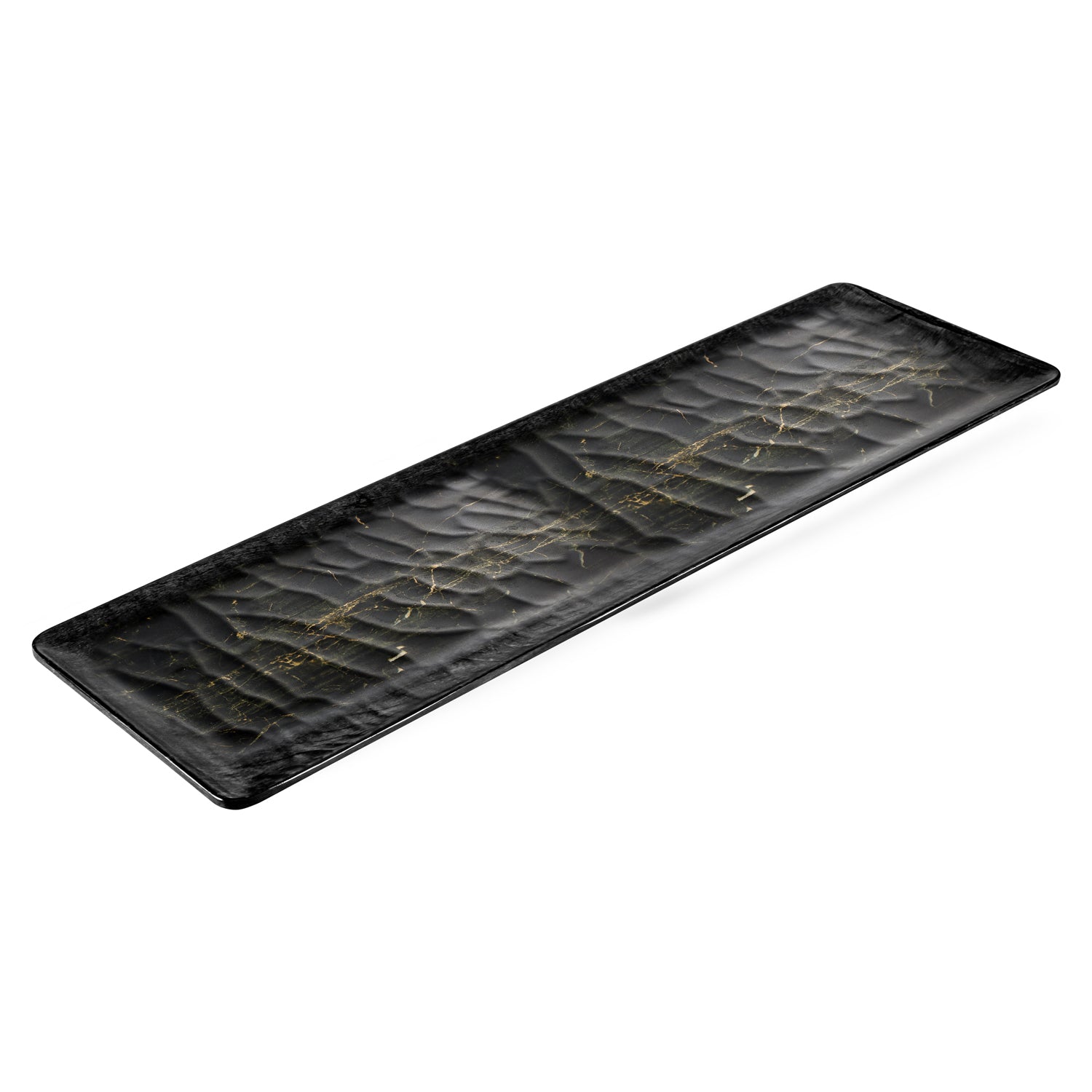 Turgla EcoGrain 20.75" x 6.25" x h:0.5" Rectangular Black Composite Platter (1 each)