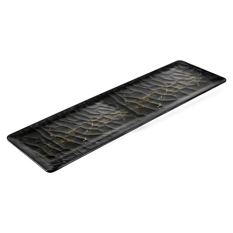 Turgla EcoGrain 20.75" x 6.25" x h:0.5" Rectangular Black Composite Platter (1 each)