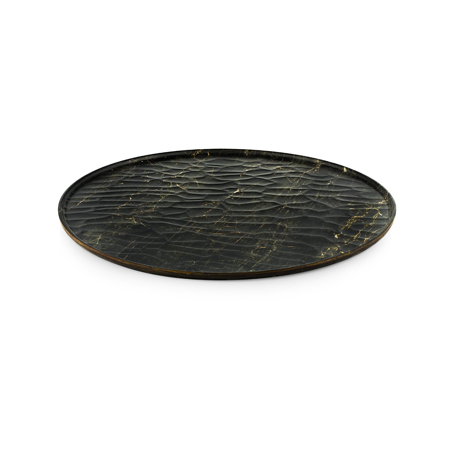 Turgla EcoGrain dia.13.75" Round Black Composite Plate (Set of 4)