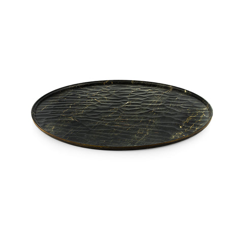 Turgla EcoGrain dia.13.75" Round Black Composite Plate (Set of 4)