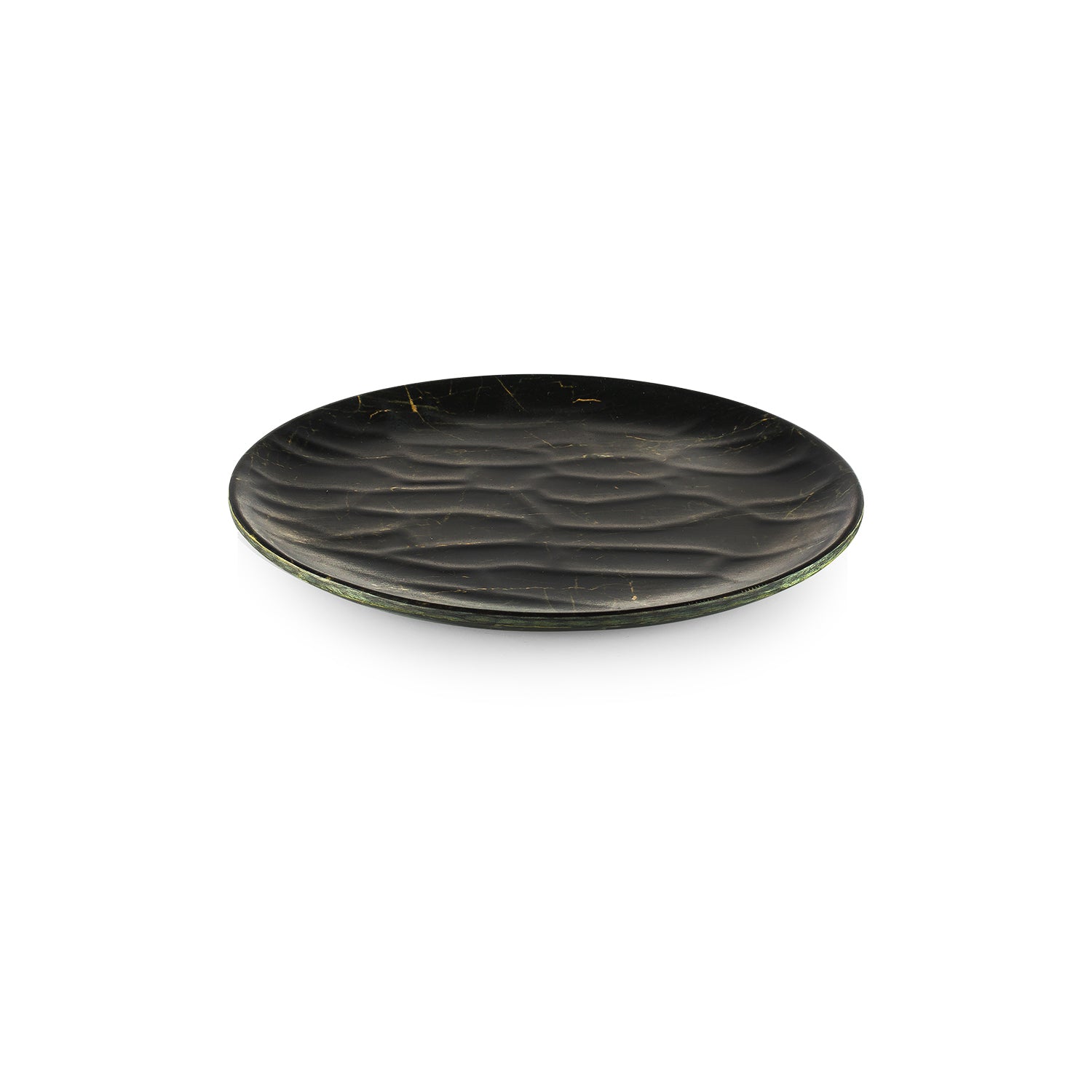 Turgla EcoGrain dia.8.25" Round Black Composite Plate (Set of 4)
