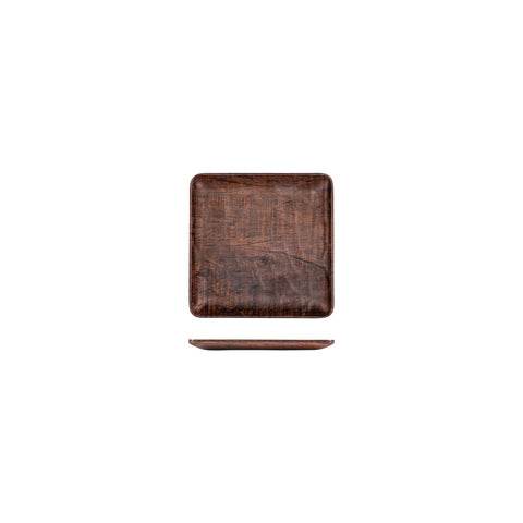 Square Brown Composite Plate7" x 7" (Set of 4)