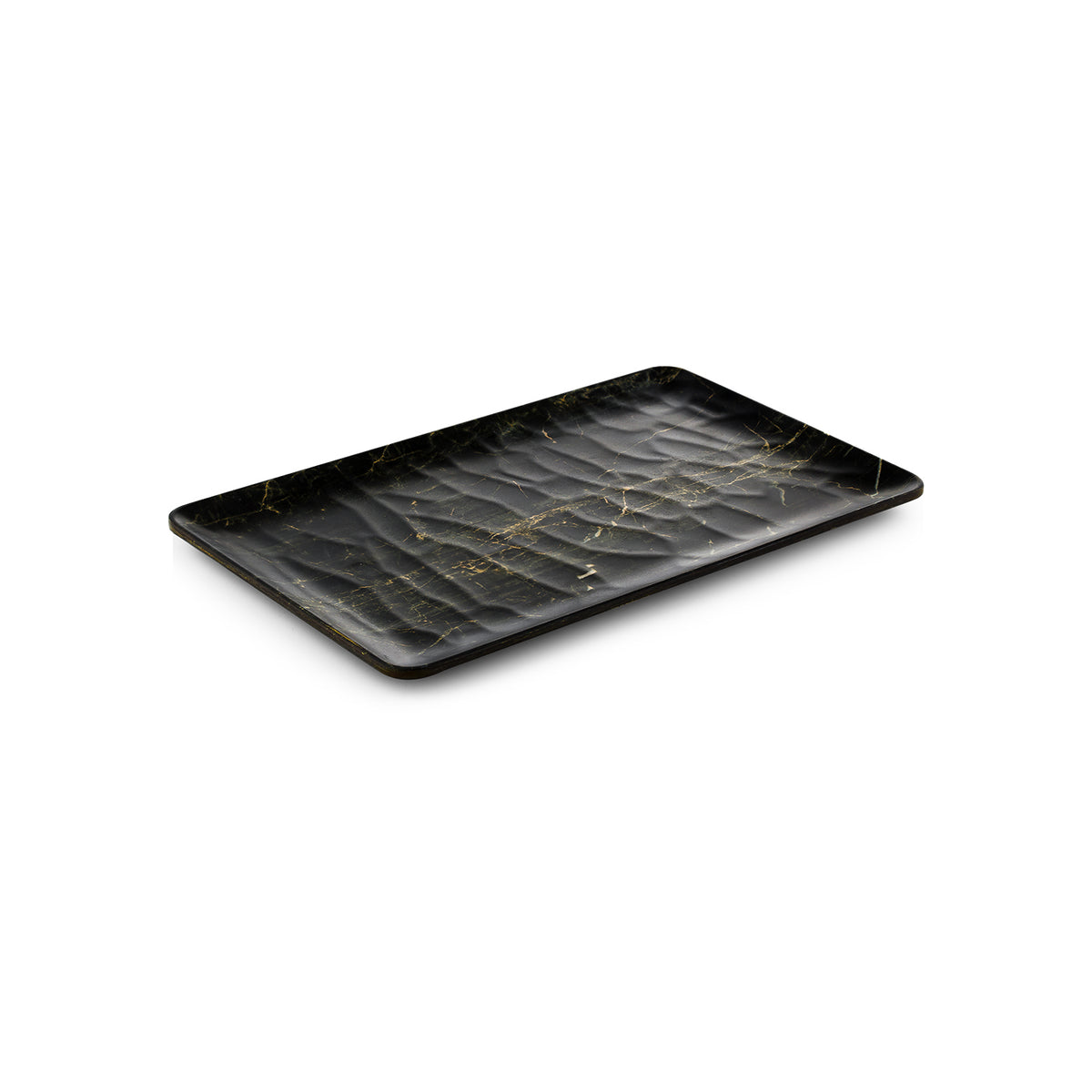 Turgla EcoGrain 10.5" x 6.5" Rectangular Black Composite Plate (Set of 4)