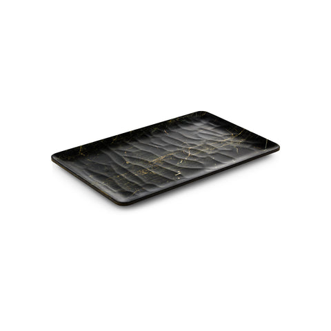 Turgla EcoGrain 10.5" x 6.5" Rectangular Black Composite Plate (Set of 4)