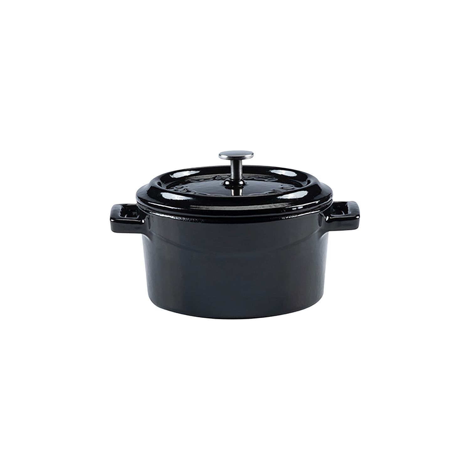 Turgla Cast Iron dia.4" h:2" 13 oz. Round Black Cast Iron Dutch Oven (1 each)