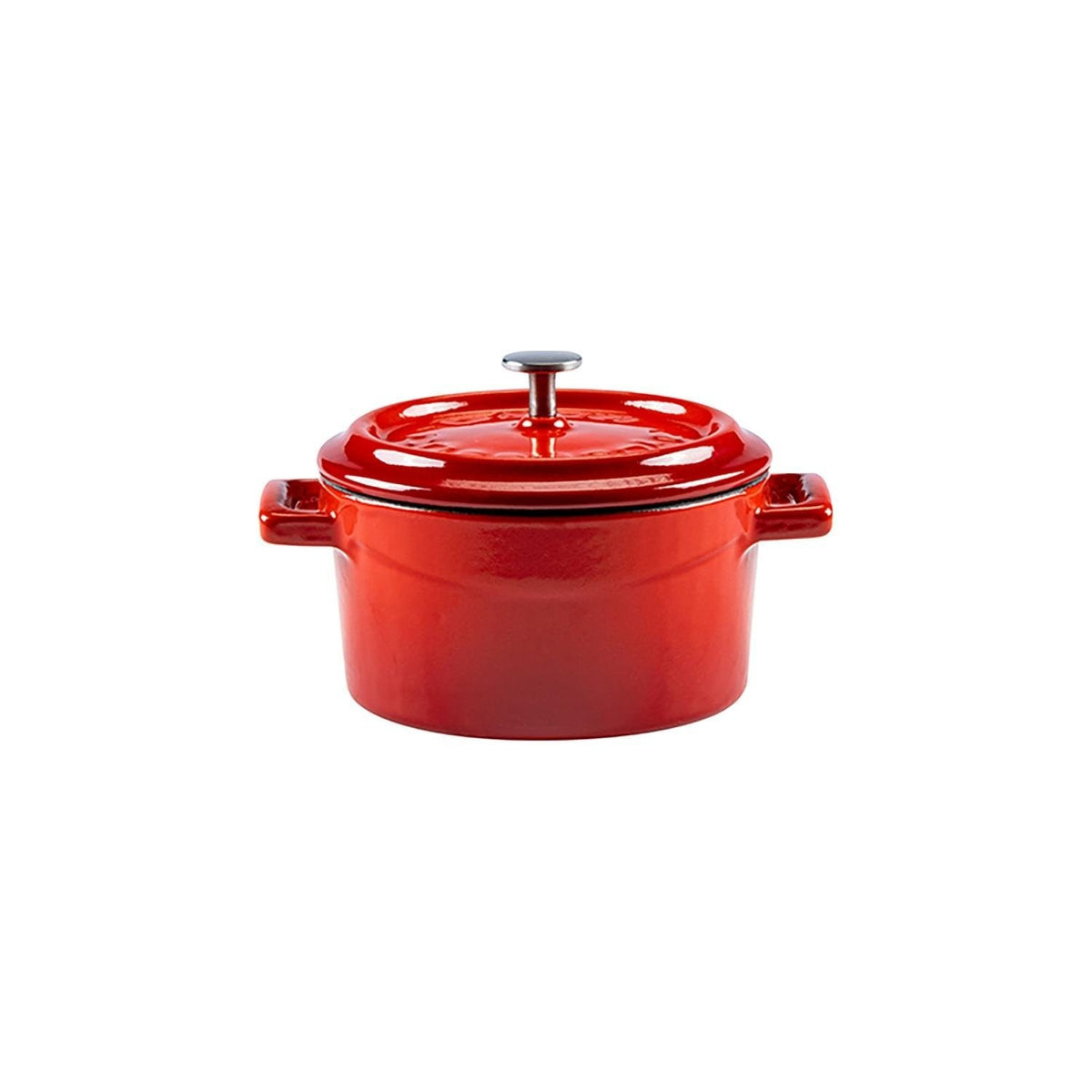 Turgla Cast Iron dia.4" h:2" 13 oz. Round Red Cast Iron Dutch Oven (1 each)