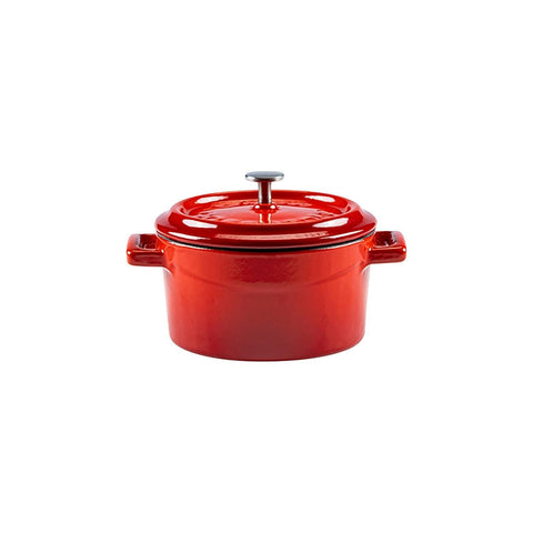 Turgla Cast Iron dia.4" h:2" 13 oz. Round Red Cast Iron Dutch Oven (1 each)